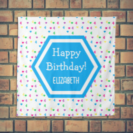 Rainbow Hearts 4. Geburtstag Wandteppich