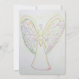 Rainbow Hearts Angel Art Custom-Einladung Einladung