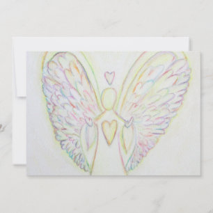 Rainbow Hearts Angel Art Custom Einladungen