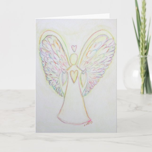Rainbow Hearts Angel Art Note ou Cartes de voeux (Devant)