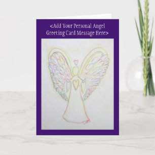 Rainbow Hearts Angel Cartes de voeux personnalisée