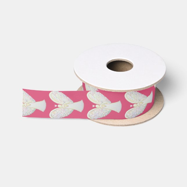 Rainbow Hearts Angel Custom Impressum Art Ribbon Satinband (Spule)