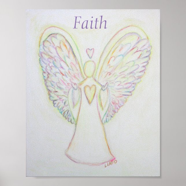 Rainbow Hearts Angel Faith Art Custom Poster (Vorne)