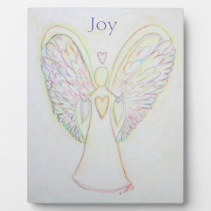 Rainbow Hearts Angel Joy Art Custom Plaque
