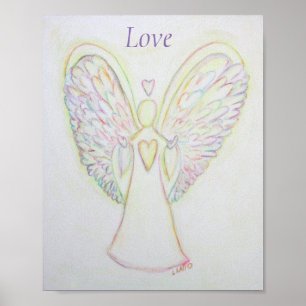 Rainbow Hearts Angel Liebe Art Custom Poster
