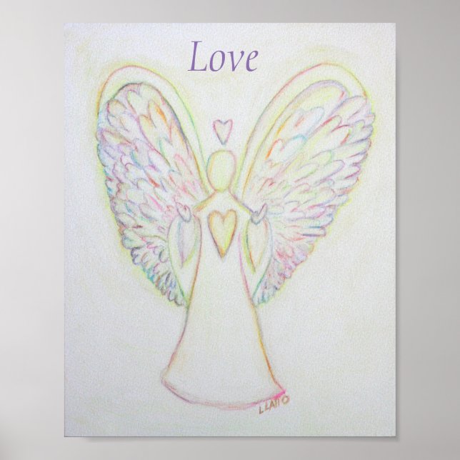 Rainbow Hearts Angel Liebe Art Custom Poster (Vorne)