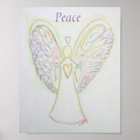 Rainbow Hearts Angel Peace Art Poster personnalisé