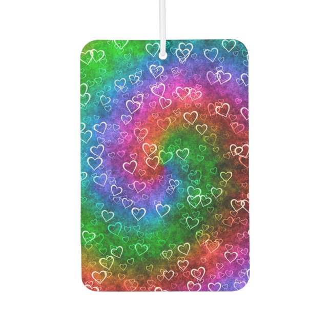 Rainbow Hearts Autolufterfrischer (Vorderseite)