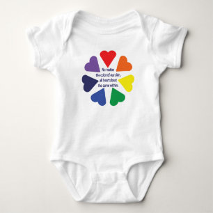 Rainbow Hearts Baby Strampler