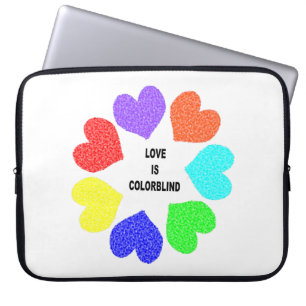 Rainbow-Hearts-Bag für interrassische Liebe Laptopschutzhülle
