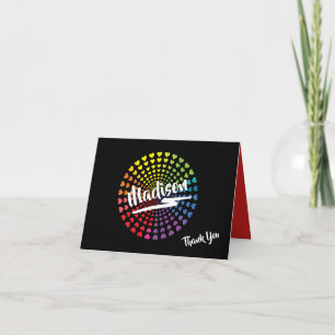 RAINBOW HEARTS Bat Mitzvah Dankeschön Karte