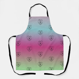 Rainbow Hearts Black Pride Heart Schürze