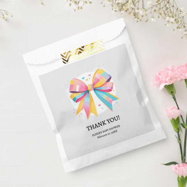 Rainbow Hearts Bow Baby Shower Geschenktütchen (Versiegelt)