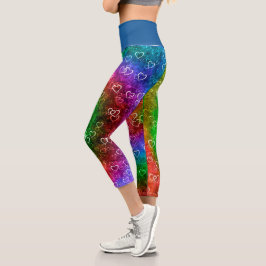 Rainbow Hearts Capri Leggings