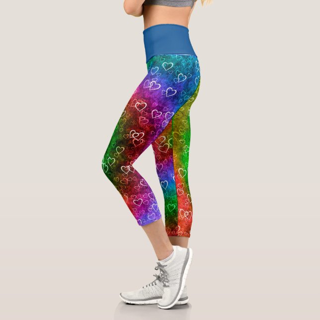 Rainbow Hearts Capri Leggings (Links)