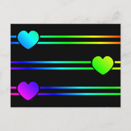 Rainbow Hearts Colorful Multicolor Liebe Hearts Postkarte