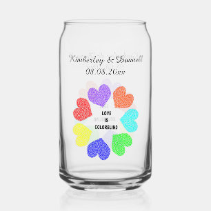 Rainbow Hearts Custom Wedding der interrassischen Dosenglas