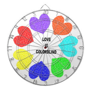 Rainbow-Hearts-Dart-Board für interrassische Liebe Dartscheibe