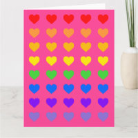 Rainbow Hearts Deep Pink