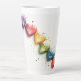 Rainbow Hearts Digitale Kunst Milchtasse
