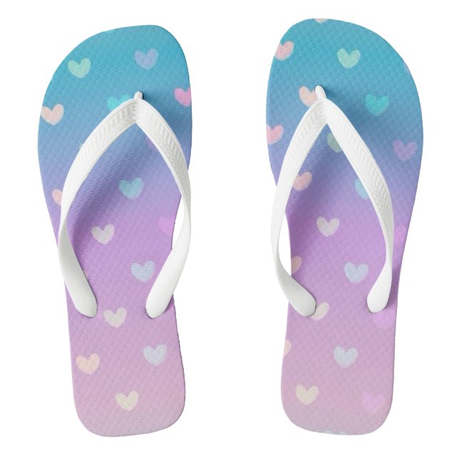 Rainbow Hearts Flip Flops (Fußbett)
