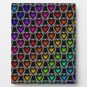 Rainbow Hearts Fotoplatte