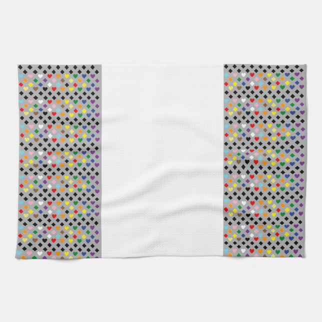 Rainbow Hearts Geschirrtuch (Horizontal)