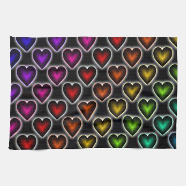 Rainbow Hearts Handtuch (Horizontal)