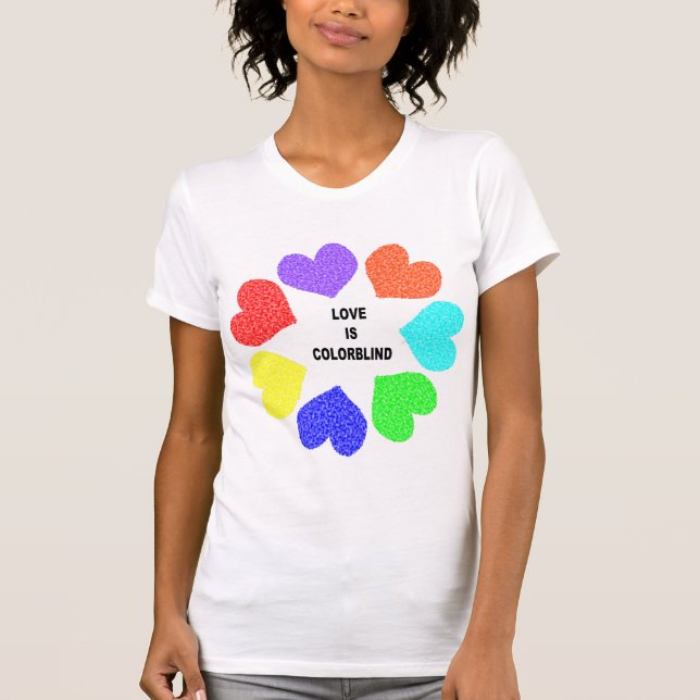 Rainbow Hearts Ladys T Shirt (Vorderseite)