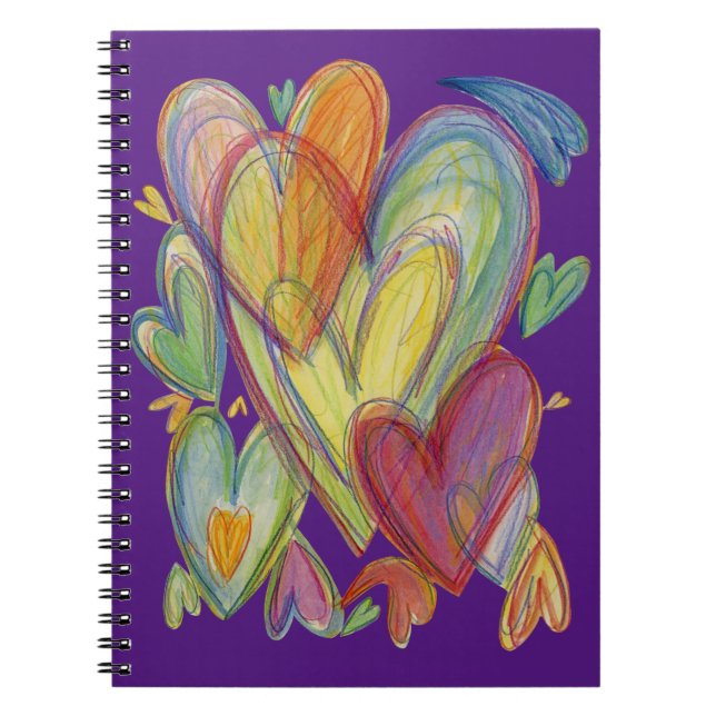 Rainbow Hearts Liebe Art Journal Notizblock (Vorderseite)