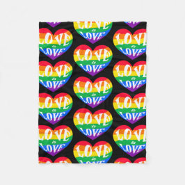 Rainbow-Hearts-Liebe ist Liebe Fleecedecke