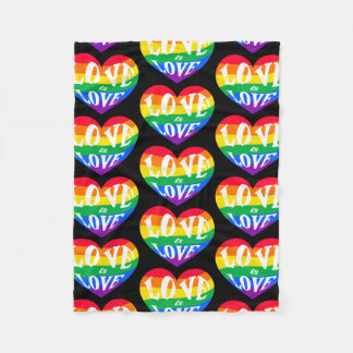 Rainbow-Hearts-Liebe ist Liebe Fleecedecke