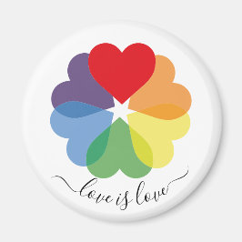 Rainbow-Hearts-Liebe ist Liebe Magnet