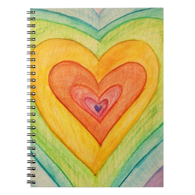 Rainbow Hearts Love Art Carnet Journal (Devant)
