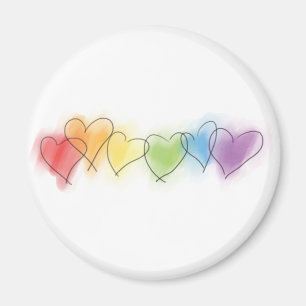 Rainbow-Hearts Magnet