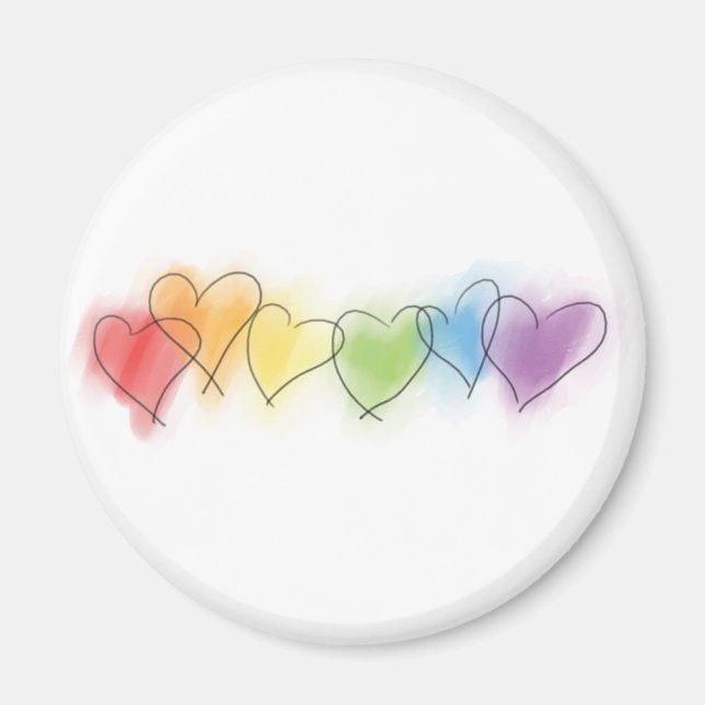 Rainbow-Hearts Magnet (Vorne)