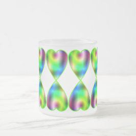 Rainbow Hearts Mattglastasse