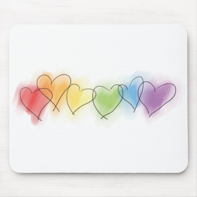 Rainbow-Hearts Mousepad (Vorne)