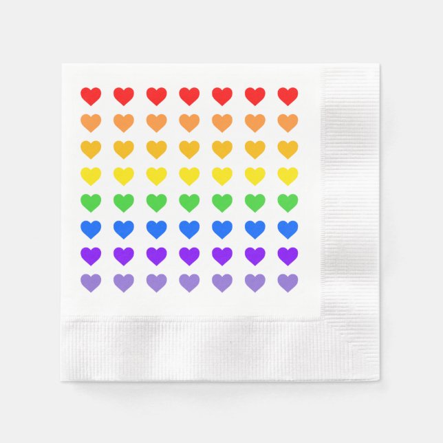 Rainbow Hearts Napkins Serviette (Vorderseite)