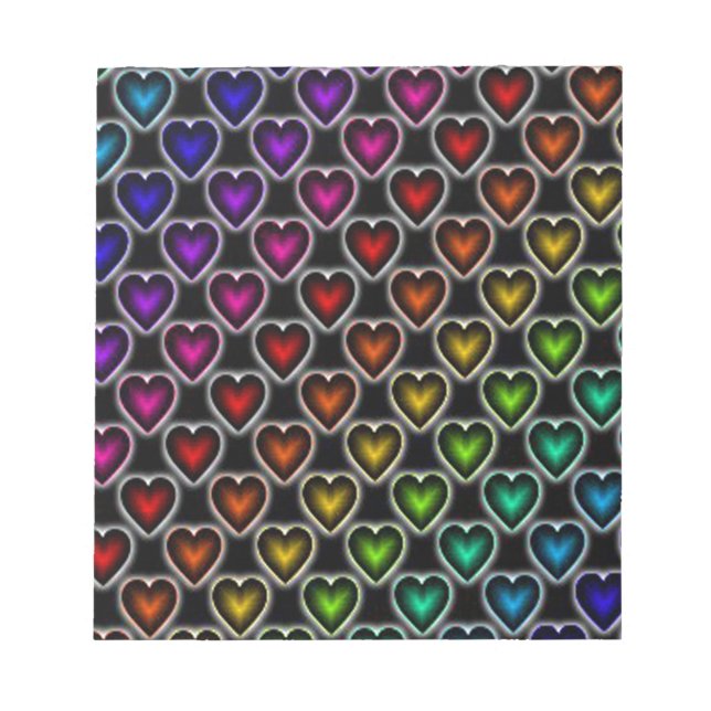 Rainbow Hearts Notizblock (Vorderseite)