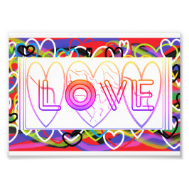 Rainbow Hearts of Liebe Fotodruck