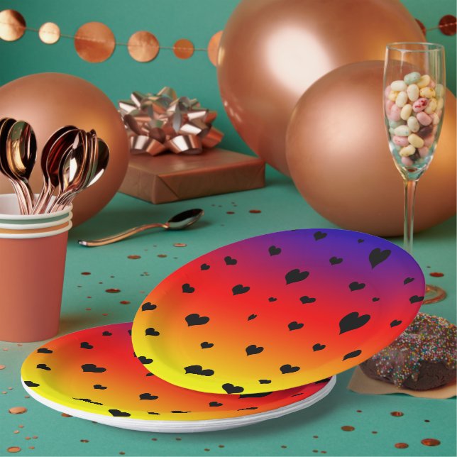 Rainbow Hearts, Pappteller (Multi)