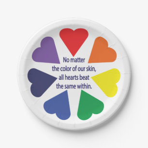 Rainbow Hearts Pappteller