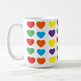 Rainbow Hearts Pattern Kaffeetasse