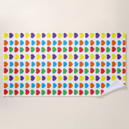 Rainbow Hearts Pattern Strandtuch