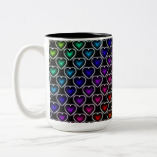 Rainbow Hearts Pattern Tasse