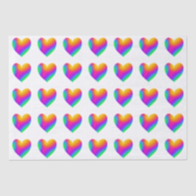Rainbow Hearts Seidenpapier (Vorderseite)