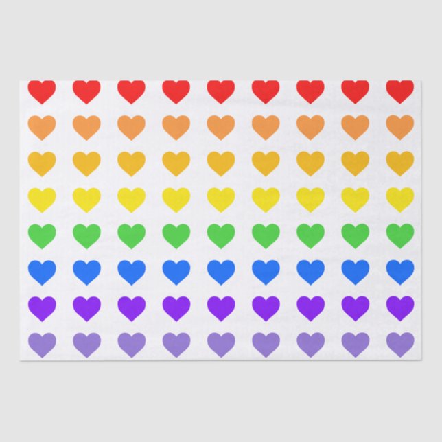 Rainbow Hearts Seidenpapier (Vorderseite)