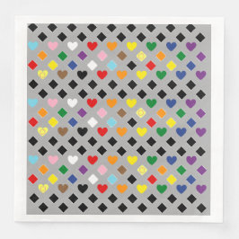 Rainbow Hearts Serviette