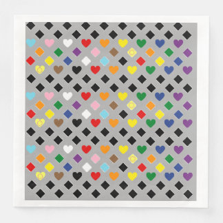 Rainbow Hearts Serviette